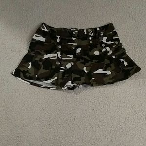 Camo Jean Mini Skirt